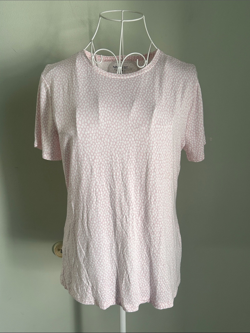 Nine West Light Pink Short Sleeve Printed Tee